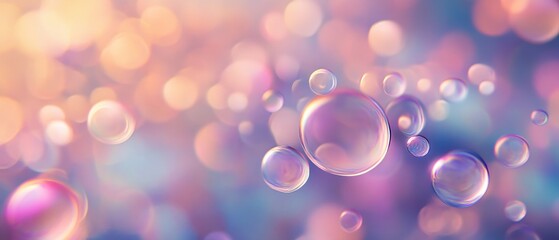 Organic shapes in soft bokeh patterns with pastel hues creating a dreamy, ethereal ambiance in a soothing abstract visual
