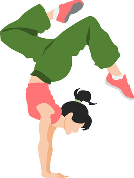 recommend clip art: ブレイクダンスをする女性のイラスト