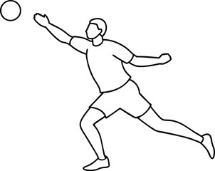 Kids Coloring Page Handball Player in Action Passing Ball
