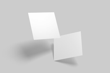 Square paper invitation  flyer or greeting card mockup