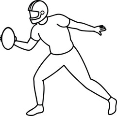 Obraz premium Exciting Quarterback Throwing Ball Kids Coloring Sheet 
