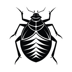 Black Bedbug Silhouette vector art , Bedbug illustration 
