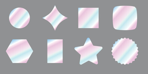 Set of hologram sticker. Holographic emblem. vector illustration