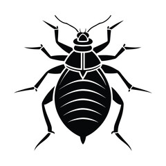 Black Bedbug Silhouette vector art , Bedbug illustration 