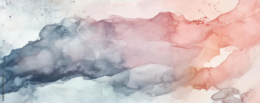 Poster a soft blend of pastel colors creating an abstract watercolor background with ethereal swirls and so