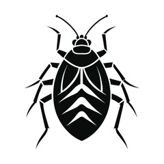 Black Bedbug Silhouette vector art , Bedbug illustration 