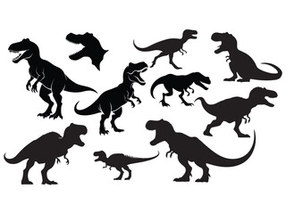 tyrannosaurus rex vector icon set.