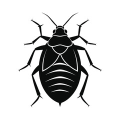 Black Bedbug Silhouette vector art , Bedbug illustration 