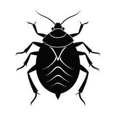 Black Bedbug Silhouette vector art , Bedbug illustration 