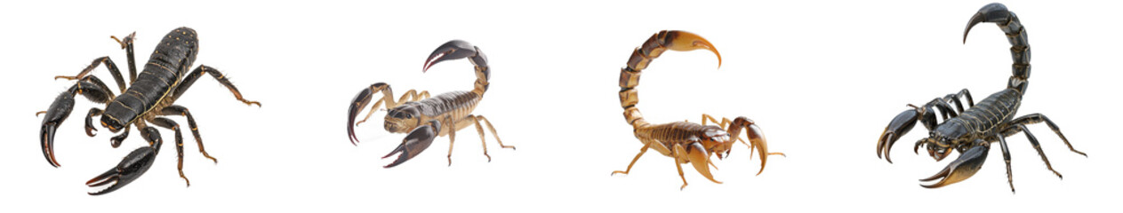 A scorpion attacked by Pandinus imperator, isolated