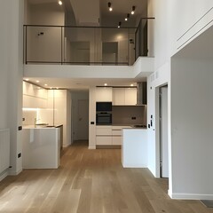 Modern Kitchen Design with Loft Style