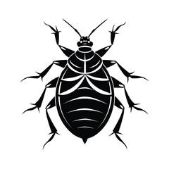 Black Bedbug Silhouette vector art , Bedbug illustration 