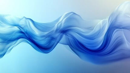Serene Blue Gradient Wave Wallpaper: Contemporary Digital Background Design with Smooth Transitions and Transparent Effects