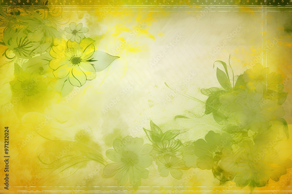 Wall mural background with flowers