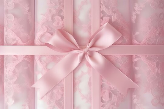 pink bow on a pink background