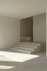 Fototapeta premium Minimalist Modern Architecture Staircase with Sunlight