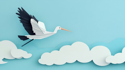 Obraz premium Paper Stork Flying.