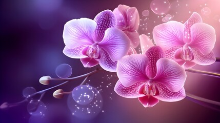 Elegant Phalaenopsis Orchid Blooming with Vibrant Pink and Purple Petals