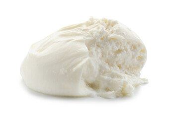 Fresh delicious burrata cheese isolated on white