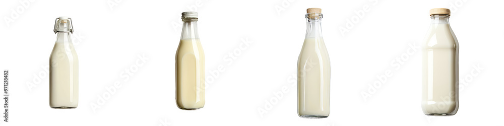 Poster an isolated cutout of a bottle of milk on a transparent background
