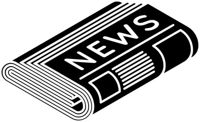 newspaper illustration paper silhouette news logo page icon headline outline newsletter journal business article media vintage magazine document information shape adults vector graphic background