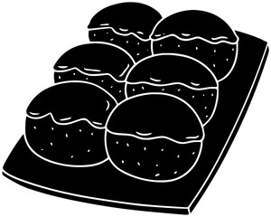 octopus illustration takoyaki silhouette snack logo japanese icon cuisine outline japan ball food meal dish traditional tasty asian cooking shape to vector graphic background