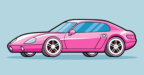Pink luxury sports car stock illustration