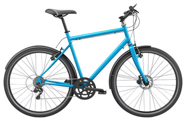 Obraz premium PNG Blue modern bicycle bike transportation commuter.