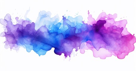 A vibrant blend of blue, purple, and pink watercolor-like splashes creating an abstract background. on white background