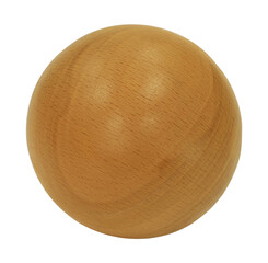 Wooden school geometric solid sphere for geometry classes isolated on white background. Learning items concept