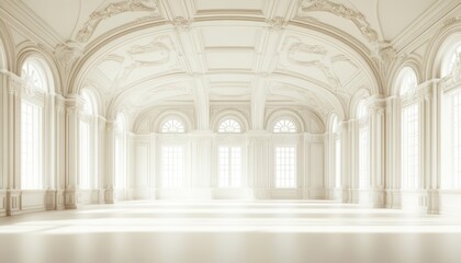 Obraz premium A grand interior architecture on solid white background, single object