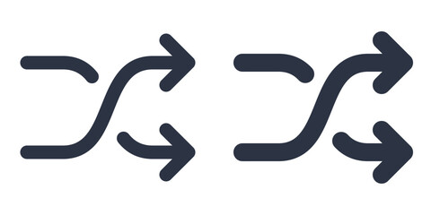 Random Selection or Shuffle simple icons set designed in filled, outline, line and stroke style