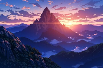 Breathtaking Sunrise over Majestic Mountain Range - Himalayas at Dawn