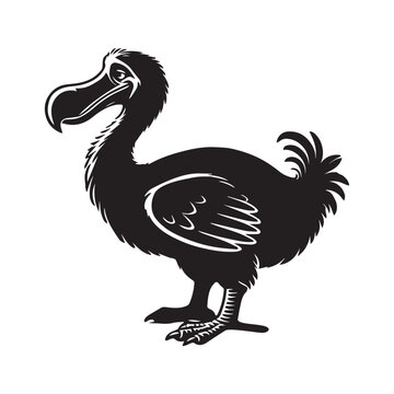 recommend clip art: Dodo silhouette Clipart - Dodo vector illustration in black and white 
                    