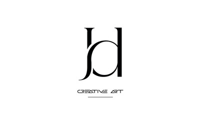 JD, DJ, J, D abstract letters logo monogram