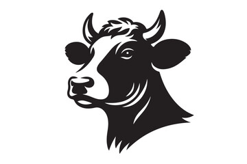 Cow head clipart silhouette 5.eps