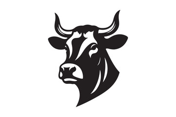 Cow head clipart silhouette 6.eps