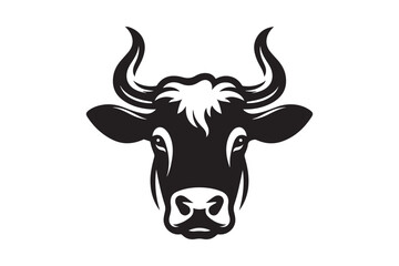 Naklejka premium Cow head clipart silhouette 7.eps