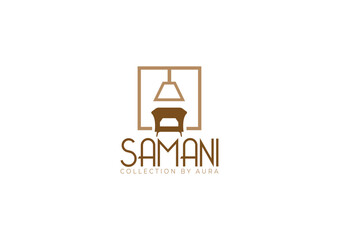 Samani, living, light, chair, house, home, brown, logo, creative, professional, clear, template., icon, vector, symbol, design, business, law