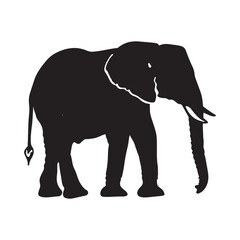 Fototapeta premium Elephant silhouette Clipart - Elephant vector illustration in black and white 