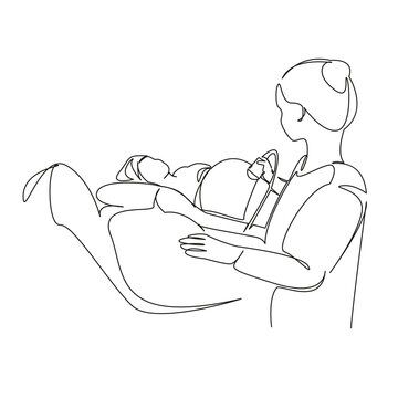 pregnant woman ultrasound examination line art clip art preview