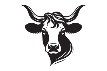 Cow head clipart silhouette 11.eps