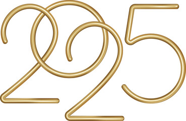 new year 2025 gold number