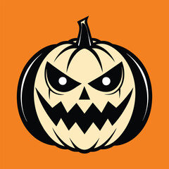 Cute pumpkin Halloween illustration, a spooky pumpkin vector for Halloween.