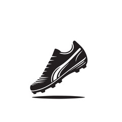 Soccer shoe silhouette. Soccer shoe vector design. Football shoe illustration. Soccer shoe logo, icon.