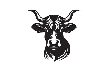 Cow head clipart silhouette 