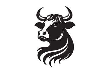 Cow head clipart silhouette