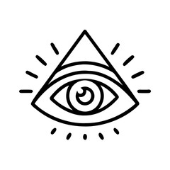 All-Seeing Eye in Triangle Black Icon