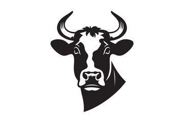 Cow head clipart silhouette 36.eps