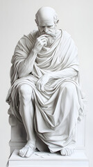 Greek sculpture of a historical philosopher, greek art cultur, concept for stoicism, head bust of a stoic man